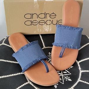 New Andre Assous Nanette Sandal - Navy - SZ 9
